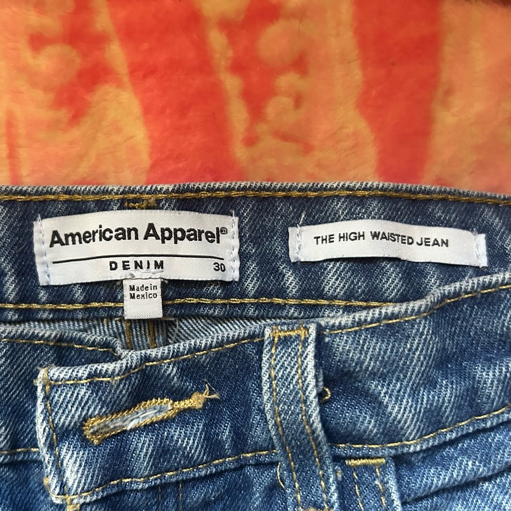 American Apparel Light Blue High Waisted Jeans